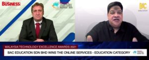 BAC Education wins the Online Services – Education Awardat the Malaysia Technology Excellence Awards 2021